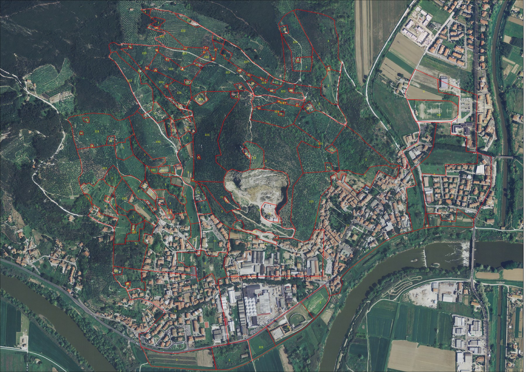 Carta di uso del suolo nell'area Il Castellare